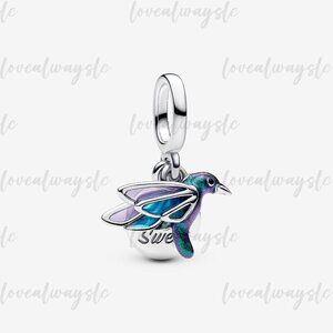 Pandora Hummingbird Double Dangle Charm